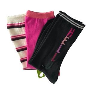 KATE SPADE 3-Pair Colorful Crew Socks NWT